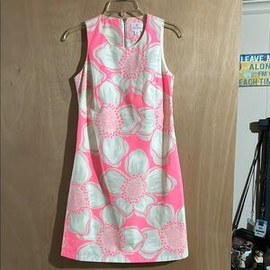 JB by Julie Brown Pink and White Sleeveless Sheath Dress